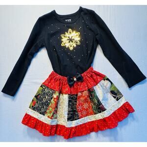 Handmade Holiday Skirt, Shirt The Children’s Place With Handmade Holiday Deco 5T